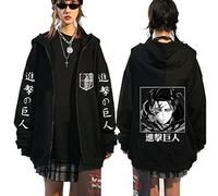 Anime Hoodie Jacket Levi Ackerman Cosplay Zip Up Coat Sweatshirt,004E-M1