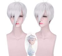 Anime Houseki No Kuni Antarcticite Cosplay Wig Silver White Short Hair Adult Costume Wigs+Antarcticite Land of the Lustrous