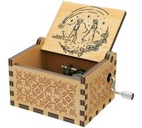 Anime Howl Hand Crank Music Box, Antique Carved Wooden Howls Sophie Musical Boxes for Birthday Christmas/New Year (Wood-Style-A)