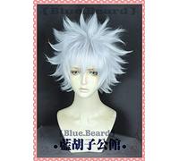 Anime Hunter X Hunter Killua Zoldyck Cosplay Wig Short Silver White Shaggy Layered Heat Resistant Synthetic Hair Wig + Wig Cap