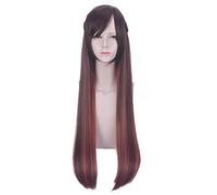 Anime Ichinose Chizuru Highlights Brown Red Ombre Long Straight Cosplay Wig With Bangs Synthetic Hair Halloween Party Women Wigs