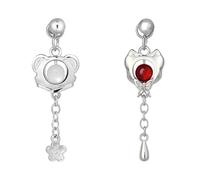 Anime Inspired 925 Sterling Silver Dangle Earrings, Heaven Officials Blessing Flower Charm Drop Earrings，HuaCheng&XieLian