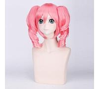 Anime Inu X Boku SS Cosplay Wig with two Chip Ponytails Halloween party Pink Curly Synthetic Roromiya Karuta wigs + wig cap One Size wig PL-055