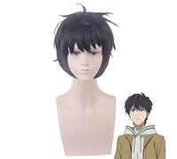 Anime Invented Inference Sakuragawa Kurou Black Short Wig Cosplay Costume Heat Resistant Synthetic Hair Party Cosplay Wigs
