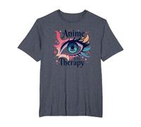 Anime is My Therapy: Vibrant Eye Art for Otaku Fans, Anime T-Shirt, Men's Big and Tall, Heather Blue, 3X Tall