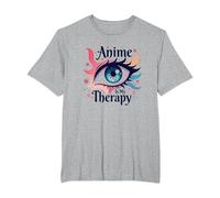 Anime is My Therapy: Vibrant Eye Art for Otaku Fans, Anime T-Shirt, Men's Big and Tall, Heather Grey, 3X Tall