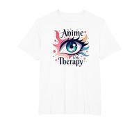 Anime is My Therapy: Vibrant Eye Art for Otaku Fans, Anime T-Shirt, Men's Big and Tall, White, 4X Tall