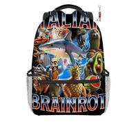 Anime Italian Backpack with Keychain,16.5in Cute 3D Printed Laptop Backpack Large Travel Bags Sport Bag Breathable Business Backpack Cozy Notebook Bag. (C)