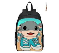 Anime Italian Backpack with Keychain,16in 3D Printed Cartoon School Bags for Elementary and Middle School Students and Game Fans Teens Birthday Gift. (B)