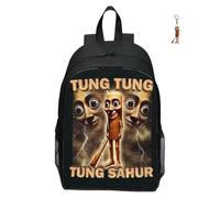 Anime Italian Backpack with Keychain,16in 3D Printed Cartoon School Bags for Elementary and Middle School Students and Game Fans Teens Birthday Gift.