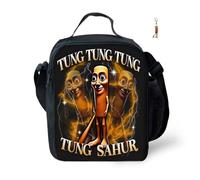 Anime Italian Game Lunch Bag with Keychain,9.8in 3D Printed Anime Pattern Insulated Bag Food Container Thermal Lunch Tote Bags Leak-Proof Cooler Bag.