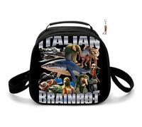 Anime Italian Lunch Bag with Keychain,7.9in 3D Printed Reusable Insulated Bag Food Container Thermal Lunch Tote Bags Leak Proof Cooler Bag. (B)