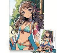 Anime Japanese Girl Hiking 1000 Piece Jigsaw Puzzles for Adults Jigsaw Unwind Game Perfect Connection Playful Challenge Room Art (50x75cm)