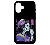Anime Japanese Goth Cyberpunk City Skull Kimono Vintage Case for iPhone 16