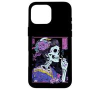 Anime Japanese Goth Cyberpunk City Skull Kimono Vintage Case for iPhone 16 Pro Max