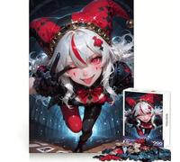 Anime Jester Girl with Playing Cards Jigsaw Puzzles for Adults 1000 Brain Exercise Smooth Cut Home Activity (38x52cm)
