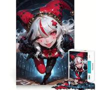 Anime Jester Girl with Playing Cards Jigsaw Puzzles for Adults 1000 Brain Exercise Smooth Cut Home Activity (38x52cm)