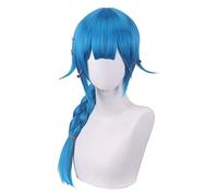 Anime Jinx Cosplay Wigs For Women Blue Double Ponytail Braids Girls Long Hair For Halloween Party