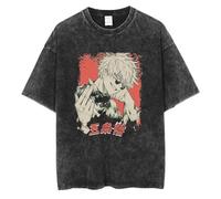 Anime JJK T Shirt Men's Old Vintage Washed T-Shirt Itadori Yuji/Choso/Gojo Satoru Cosplay Streetwear Loose Hip Hop Tee