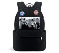 Anime Jujutsu Kaisen Backpack Lightweight Schoolbag with 2 Badges for Boys | New Semester Campus Bag with Large Capacity for Stundents Ideal for Back to School Travel Black B