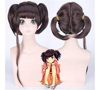 Anime Kabaneri of the Iron Fortress Mumei Cosplay Wig for Halloween Party Brown Synthetic Hair with Double Ponytails Mumei Wigs