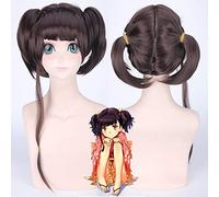 Anime KABANERI OF THE IRON FORTRESS Mumei Cosplay wig for Halloween Party Synthetic Hair With double Ponytails Brown Mumei wigs One Size mumei PL-505