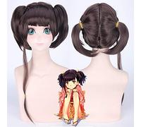 Anime KABANERI OF THE IRON FORTRESS Mumei Cosplay Wig For Halloween Party Synthetic Hair With Double Ponytails Brown Mumei Wigs PL-505