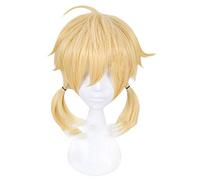 Anime Kagamine Rin/Kagamine Len Cosplay Costume Wig Short Blonde Yellow Synthetic Hair Halloween Carnival Wigs KUMZ001 sisters