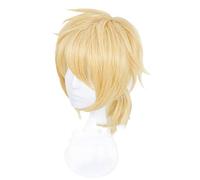 Anime Kagamine Rin/Kagamine Len Cosplay Costume Wig Short Blonde Yellow Synthetic Hair Halloween Carnival Wigs KUMZ001 brothers