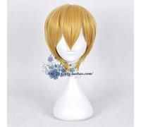 Anime Kaguya-Sama: Love Is War Shirogane Miyuki Cosplay Wig Mens Yellow Blonde Short Hair Wig Halloween Carnival Cosplay Costume