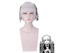 Anime Kakegurui Compulsive Gambler Momobami Kirari Halloween Cosplay wig Synthetic Hair 40cm Kirari Momobami braided silver wigs One Size Kirari Momobami 403