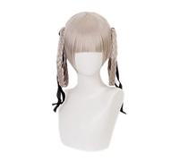 Anime Kakegurui Kirari Momobami 35cm Short Wigs Gray Braids Styled Clip on Cosplay Wig+ Wig Cap