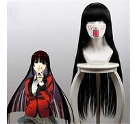 Anime Kakegurui Yumeko Jabami Cosplay Wigs Long Black Straight Heat Resistant Synthetic Hair Perucas Costume Role Play Wig