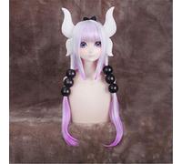 Anime Kanna Kannakamui Cosplay Wig Light Purple Synthetic Long Hair with Dragon Horn Prop Full Set Party Costume Wigs for Women Headdress and wig
