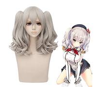 Anime Kantai Collection Kashima Cosplay Wig Kashima Wigs With Chip Removable Ponytails + Wig Cap HC-9818