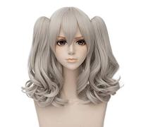 Anime Kantai Collection Kashima Cosplay Wigs Kashima Grey Synthetic Hair with Chip Removable Ponytails+ Wig Cap KUHC048