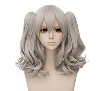 Anime Kantai Collection Kashima Cosplay Wigs Kashima Grey Synthetic Hair with Chip Removable Ponytails+ Wig Cap KUHC048