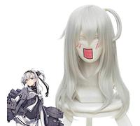 Anime Kantai Collection Suzutsuki Cosplay Wig Silver White Long Straight Heat Resistant Synthetic Halloween Party Costume Wigs KUZ460A