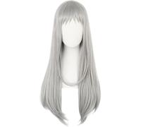 Anime Kanzaki Hideri Cosplay Wig, Grey Long Straight Hair Halloween Costume Party