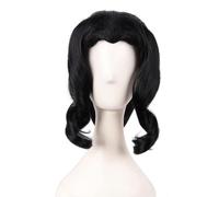 Anime Kibutsuji Muzan Cosplay Wig, Women Black Short Hair Halloween Costume Party Role Play