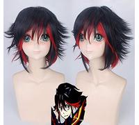Anime KILL La KILL Matoi Ryuuko Cosplay Wig Women Black Hair Mix Red Wig Costumes+Free Wig Cap