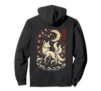 Anime Kitsune Fox Spirit Japanese Moon Sakura Otaku Art Pullover Hoodie