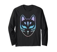 Anime Kitsune Retro Vintage Japanese Fox Mask Long Sleeve T-Shirt