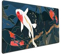 Anime Koi Carp Large Mouse Pad Cute Koi Fish Gaming Desk Mat Japanese Mousepad XXL Desk Mat, Cool Keyboard Mouse Mat Desk Pad for Computer Laptop Girl Gamer Women Desktop Protector 31.5x15.75 in
