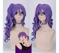 Anime Kuroko no Basket Murasakibara Atsushi Cosplay Wig Long Wavy purple hair with 60cm ponytail Cosplay Purple Wigs + wig cap One Size PL-026