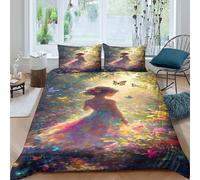 Anime Landscape Duvet Cover Quilt Cover for Teens And Adults 3D Print Beautiful Scenery Comforter Covers Soft Microfiber with Pillow Cases with Zipper Closure Bedding Set 3 Pieces Double（200x200cm）