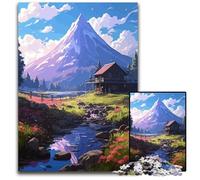 Anime Landscape Mount Fuji Jigsaw Puzzles 1000 Pieces for Adults Puzzles for Adults Ideal for Lover Perfect Christmas New Year Valentine's Gift 1000 PCS(38x26cm)