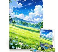 Anime Landscape with Flowers And Sky Hard Jigsaw Puzzle for Adults 1000 Pieces Serene Game Creative Craft Real Challenge Perfect Decor (50x75cm)