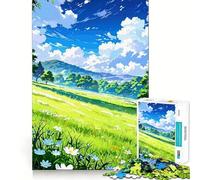 Anime Landscape with Flowers And Sky Hard Jigsaw Puzzle for Adults 1000 Pieces Serene Game Creative Craft Real Challenge Perfect Decor (50x75cm)