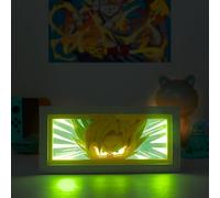 Anime LED Light Box, Manga Shadow Box Frame, Paper Cut, Table Lamp for Anime Enthusiasts, RGB Multi Color, Night Light for Room Decor, Unique Anime Desk Decor (Super Saiyan)